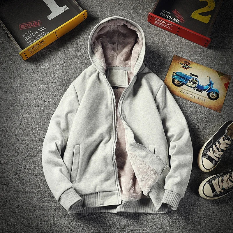 Fashionable Korean hoodie cardigan wool sweater mens loose casual zipper hoodie jacket autumn fashionable casual student wool hoodie 241214