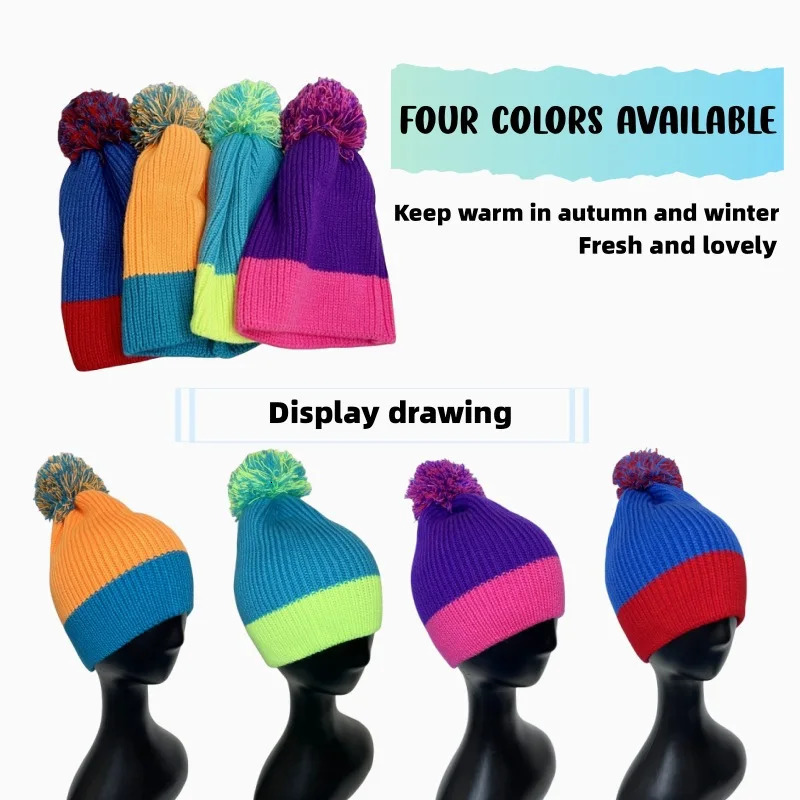 serve knitted hat womens autumn and winter warm candy color flip cover womens fashion skeleton bean wholesale 241211