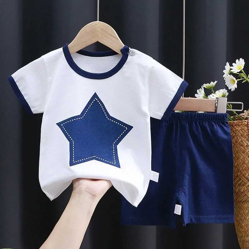 Clothing Sets Casual Fashion Tshirt+Shorts 2 Piece/Set For Boys Child Crewneck Tops Hot Selling Summer Clothes Baby Short Sleeve Tracksuits H241214
