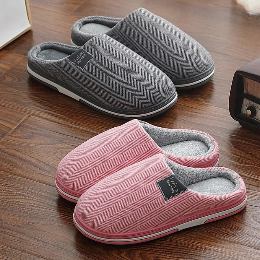Mens Winter Home Slippers Casual Shoes Soft And Warm Indoor Bedroom Anti Slip Flat Couples Floor 241214
