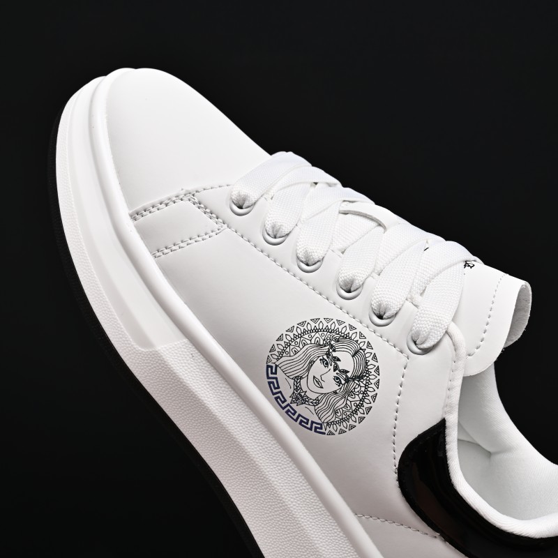 Modern White Casual Sneakers - Fashion badge for everyday wear, comfortable and versatile. Skateboarding shoes