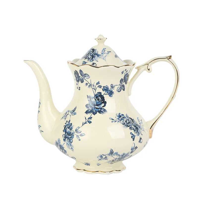 French Orchid Teapot Afternoon Teacup Sauce Coffee Cup British He Palace Style Ceramic Coffee Cup and Pot Set Y241214