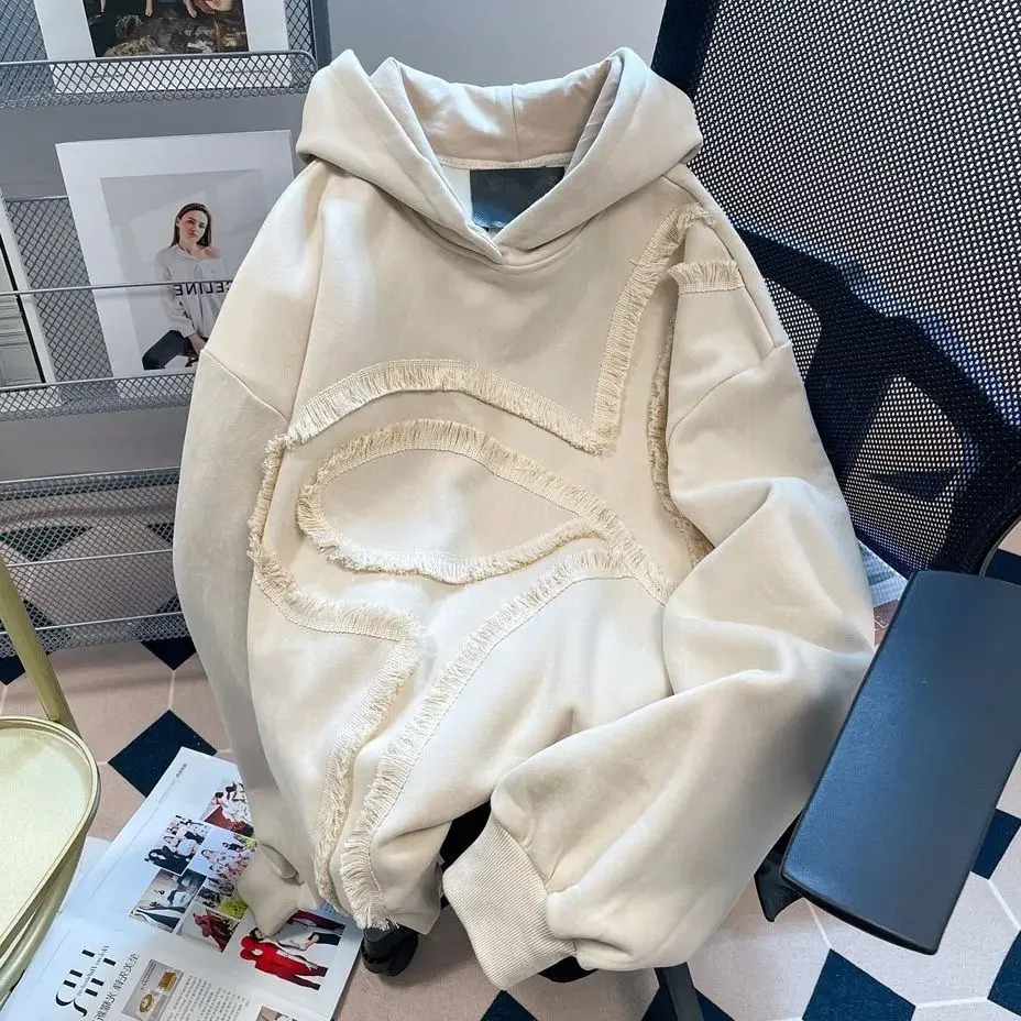Woman Tops Korean Plain Baggy Hoodies Loose Essential 2000s Cotton Clothes Dropshiping M E Hooded Sweatshirt for Women 241214