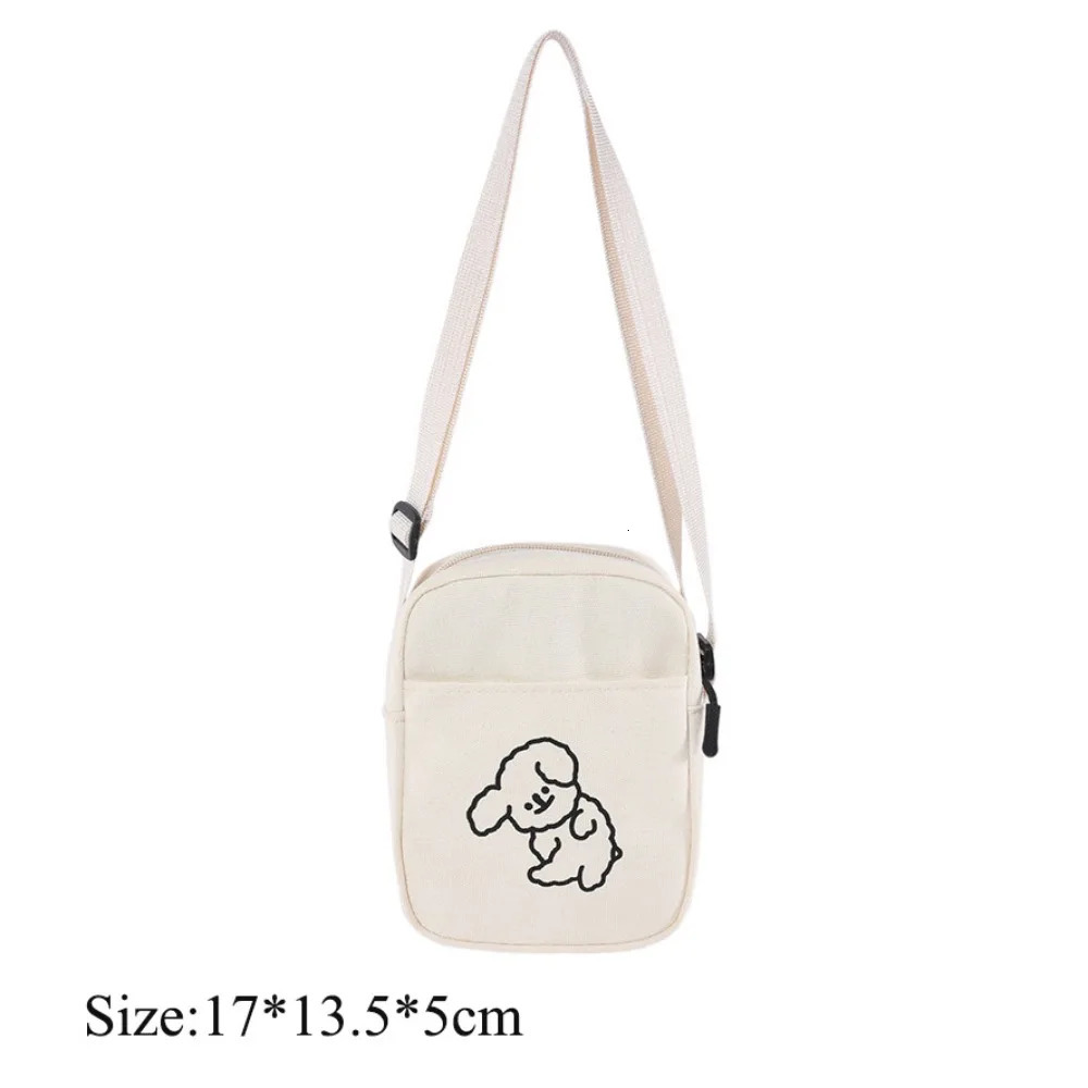 Cute Printed Cute Handbag Canvas Solid Color Shoulder Bag Adjustable Shoulder Strap Cross Bag 241213