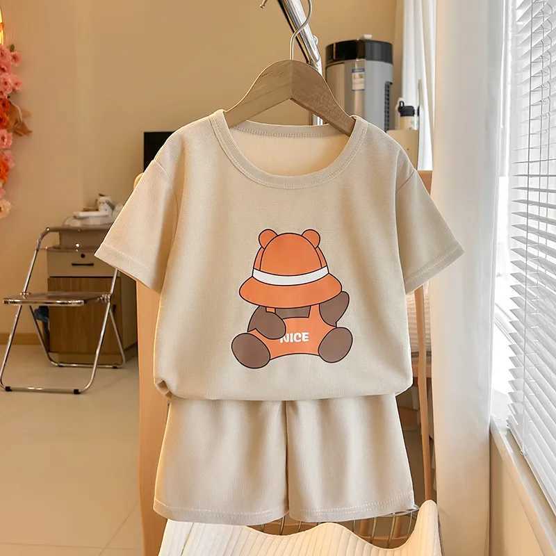 Clothing Sets Summer Toddler Cute TShirt Shorts Boys Girls New Cartoon Printed Short Sleeve Tees 2pcs Outer Wear Child Clothes Fashion Outfits H241214
