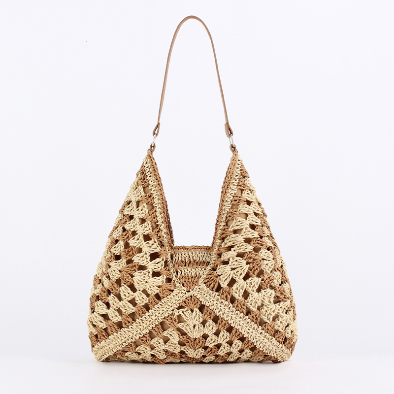 New Women's Handbag Large Capacity Retro Vacation Shoulder Bag Outdoor Leisure Handbag Designer Hollow Beach Bag Large Shopping Bag