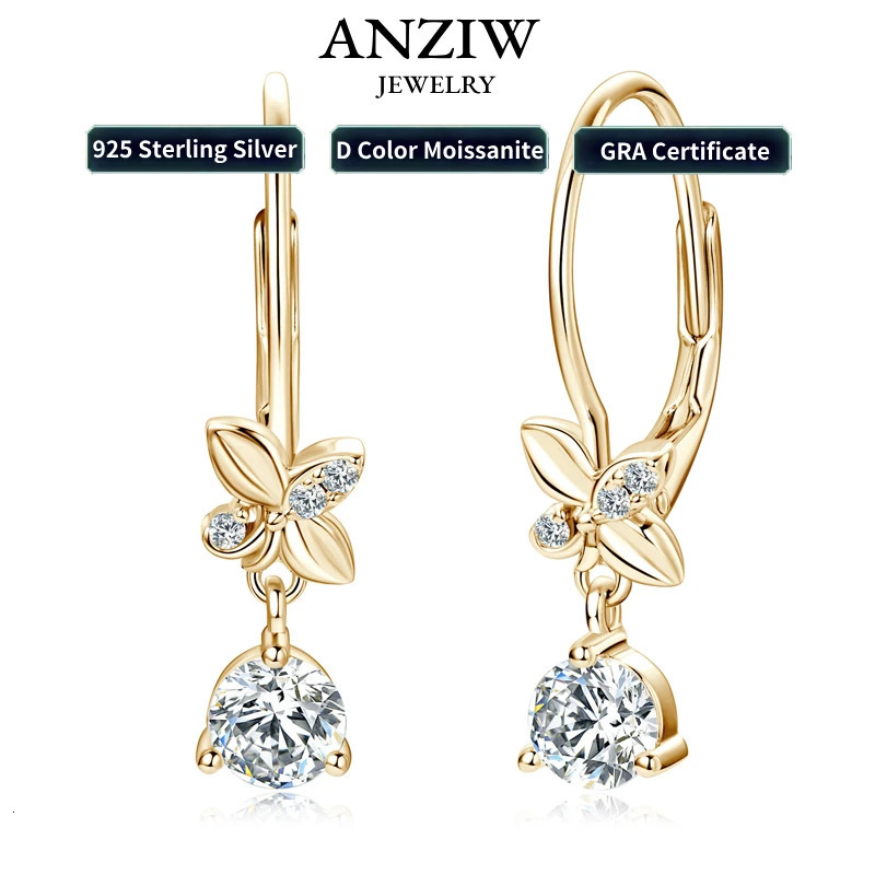 Trend Real 925 Silver 5mm Round Drop Clip Earrings for Women Four-leaf Clover Valentine Wedding Jewelry Gift 241214