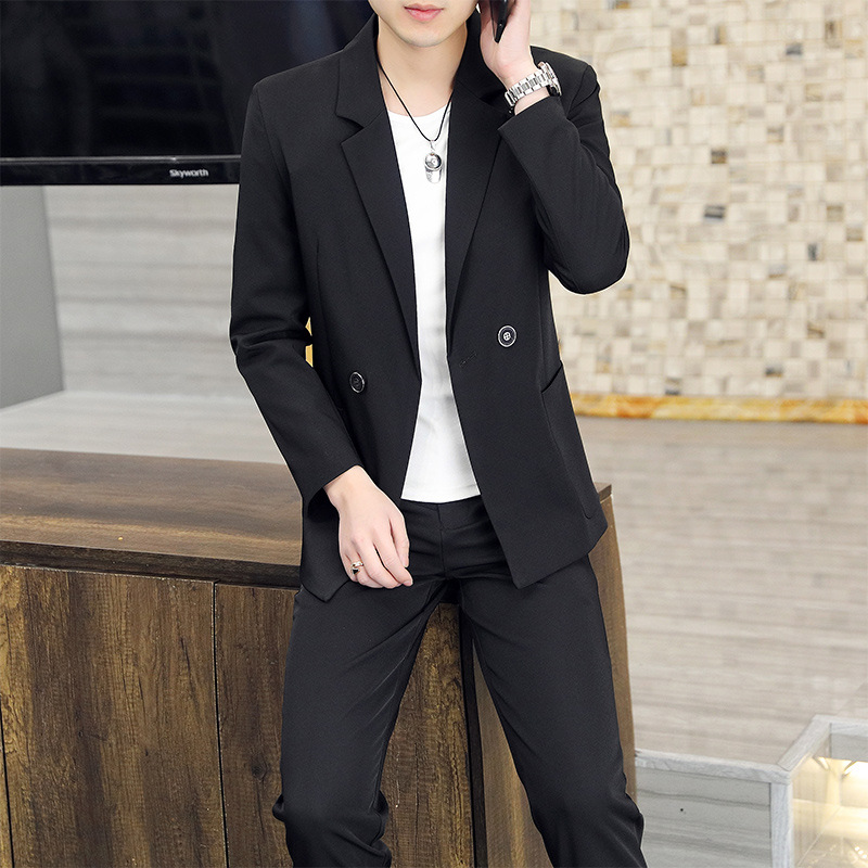 G1215Men's Korean style loose suit jacket, handsome, trendy and mature autumn