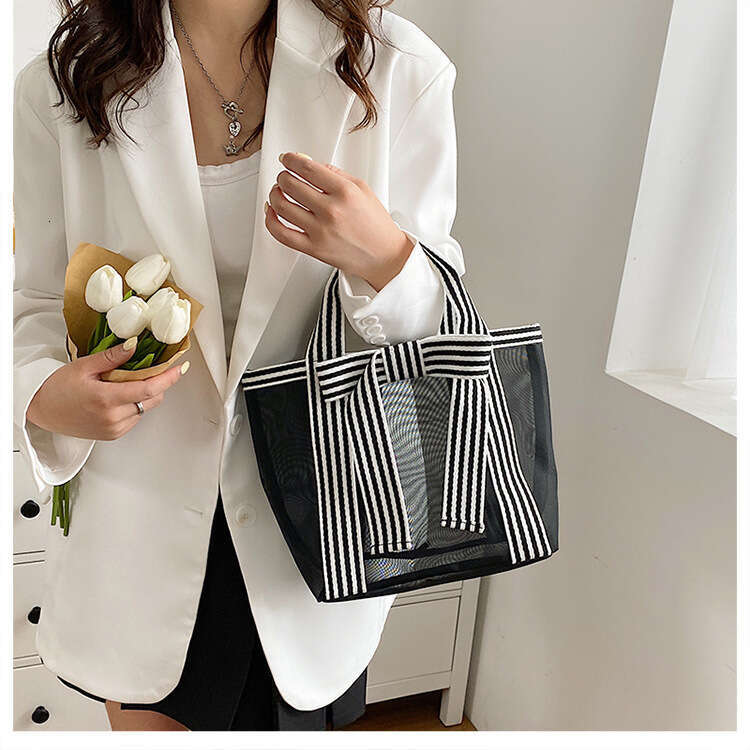 minimalist Korean transparent single shoulder tote bag ins niche fashion large capacity multifunctional handbag armpit 2024 new style chic and elegant