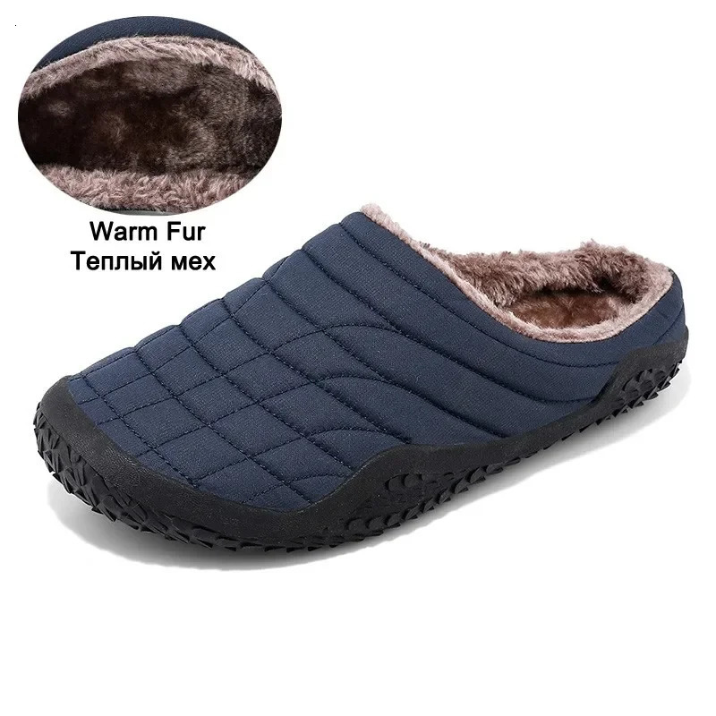 Winter Warm Men Slippers With Plush Plus 3747 Indoor Cotton Shoes Nonslip Home Mens Slides Long Fur Bedroom Unisex 241214