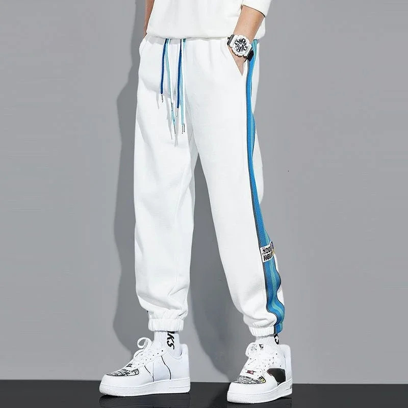 Sweatpants for Men Goth Trousers Wide Leg Male Sweat Pants Straight Korean Style Y2k Tracksuit Bottoms Items in Fashion 241214