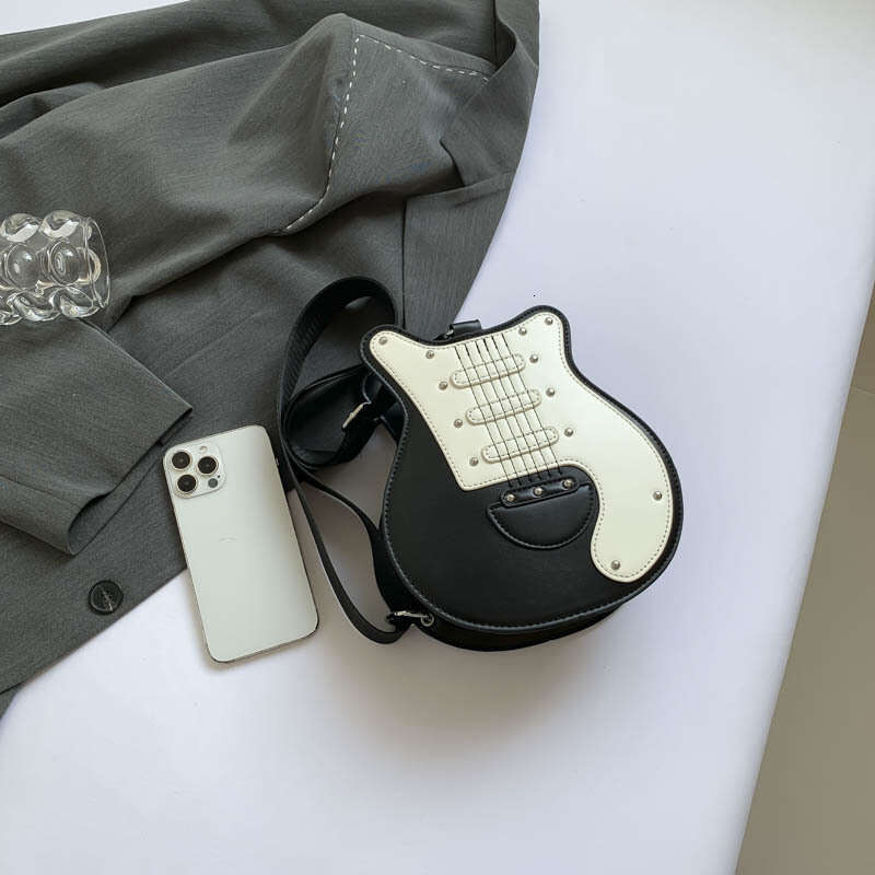Bag fashion personality crossbody niche guitar shaped women's ins creative commuting shoulder bag 2024 new style chic elegant clothing