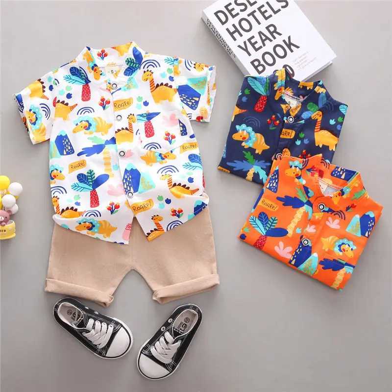 Clothing Sets New Children Casual Clothes Suit New Summer Kids Boys Girls Printe Shirt Shorts 2Pcs/Set Baby Toddler Clothing Infant 0-4 YEARS H241214