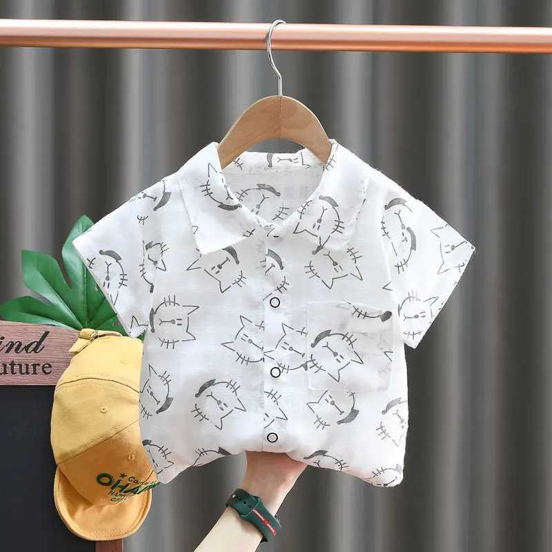 Clothing Sets Baby Boys Causal Clothes Cotton Children Summer Printed Cat Shirt Shorts Pants 2Pcs/set Infant Kids Fashion Toddler Tracksuits H241214