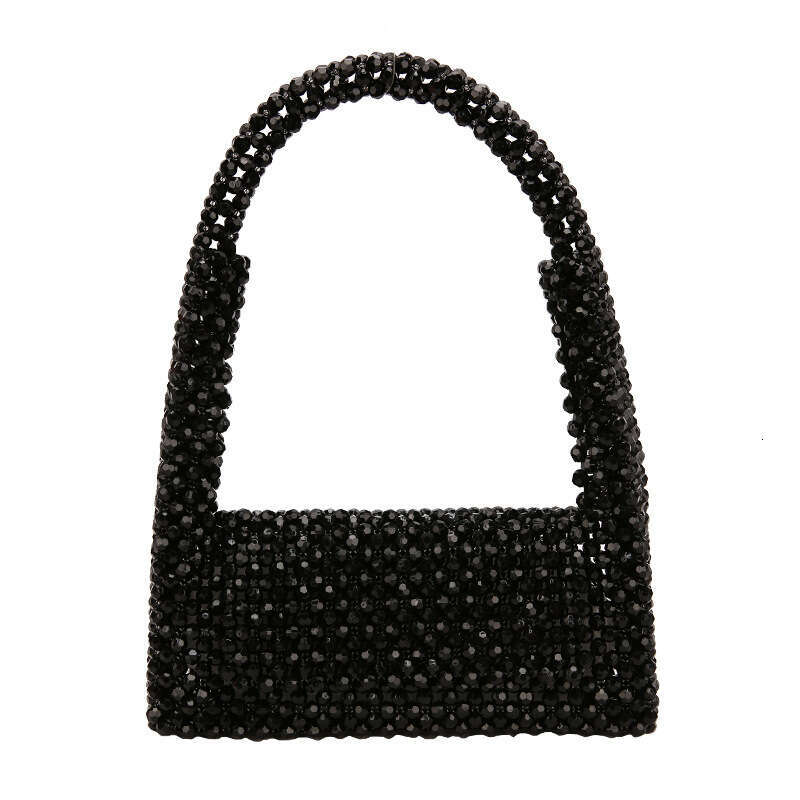 Internet celebrity handmade woven punk style bead studded single shoulder underarm hand-held socialite dinner bag, 2024 new style, chic and elegant cl