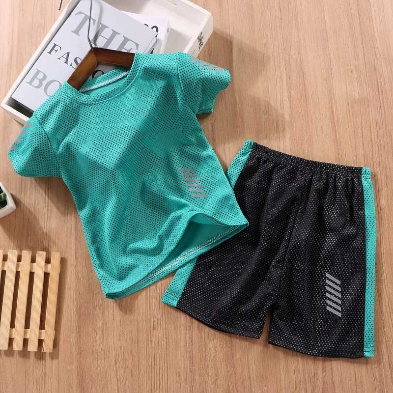 Clothing Sets Summer Baby Girls Clothes Set Breathable Sport Football Jogging T-Shirts And Shorts 2PCS Suit Children Boy Top Bottom Tracksuits H241214
