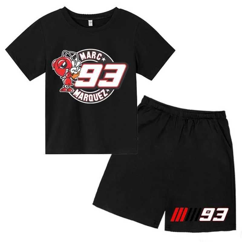 Clothing Sets No.93 Print Kids Summer 2pcs Breathable T-shirts+Pants Suits 2-13Years Boys Girls Moto Idol Outfits Children Gift Clothes Sets H241214