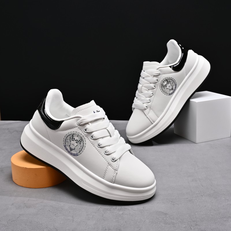Modern White Casual Sneakers - Fashion badge for everyday wear, comfortable and versatile. Skateboarding shoes