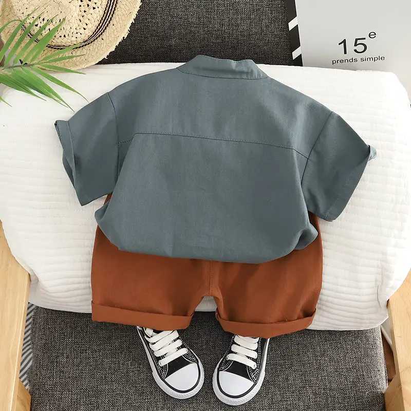 Clothing Sets Children Cotton Clothes Summer Baby Boy Cartoon Solid T Shirt Short 2Pcs/set Infant Kid Fashion Toddler Tracksuit Outwear H241214