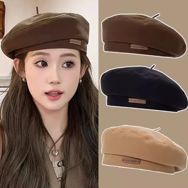 2024 AutumnWinter Wool Beret Fashion British Style Painters Hat Retro Edition Mens Spring 241210