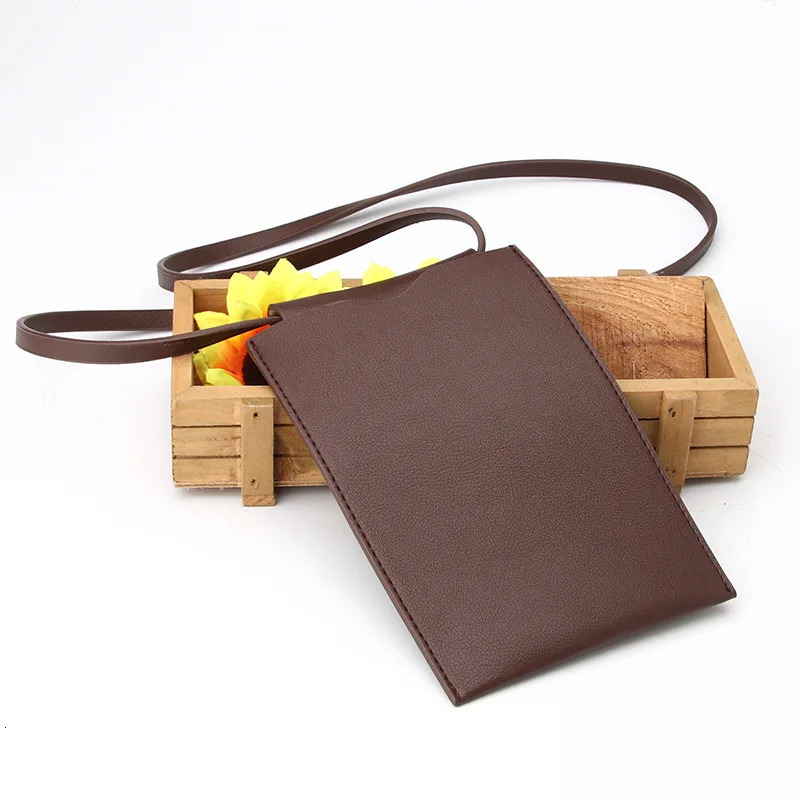 Fashion womens mobile phone wallet PU leather messenger bag solid color mini mobile phone bag mobile phone bag handbag 241213