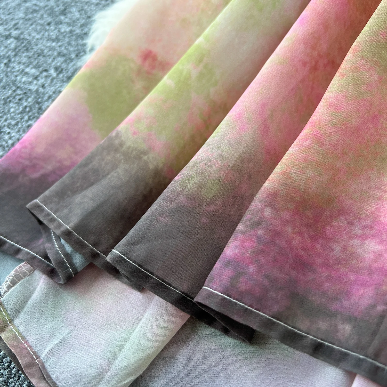 Basic Casual Dresses Holiday Beach Maxi Dress for Women Tie Dye Print Spaghetti Strap Off-shoulder Vestidos De Mujer A-line Chiffon Dresses Dropship 2