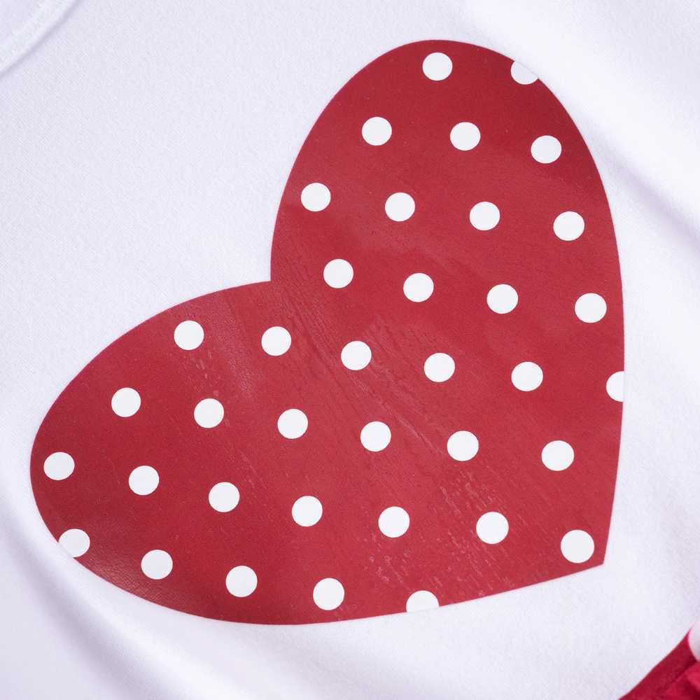 Clothing Sets Summer Girls Set Sweet Printed Clothing Cute Two Piece Love Fly Sleeve Top + Polka Dot Bow Skirt Soft and Smooth H241214
