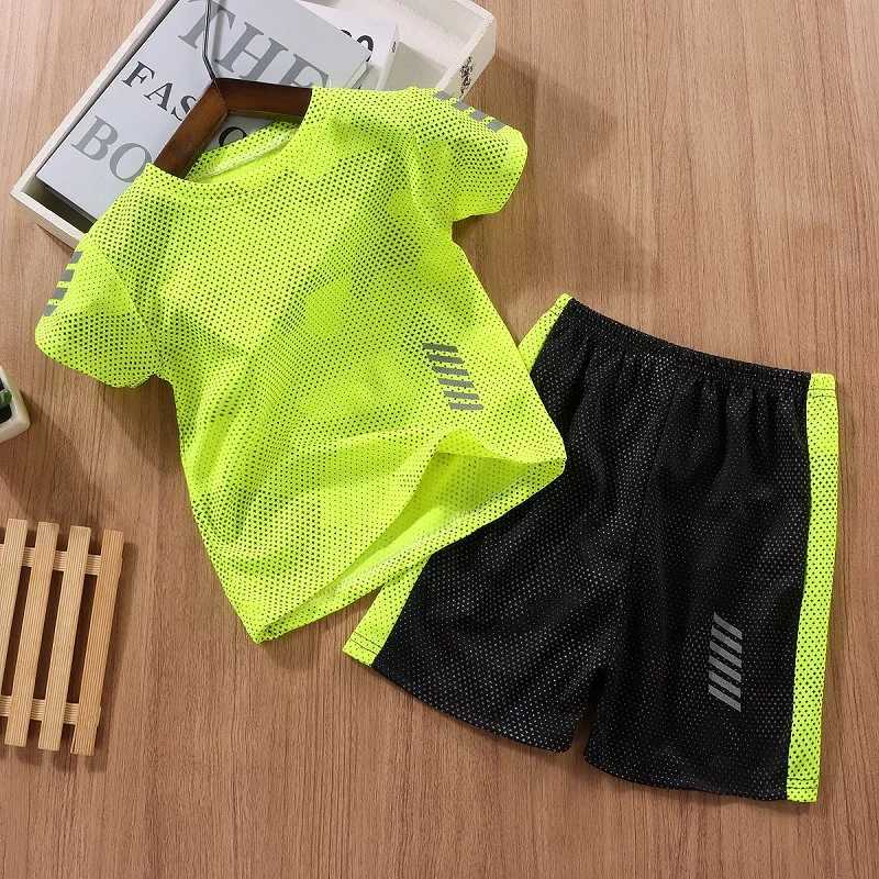 Clothing Sets Summer Baby Girls Clothes Set Breathable Sport Football Jogging T-Shirts And Shorts 2PCS Suit Children Boy Top Bottom Tracksuits H241214