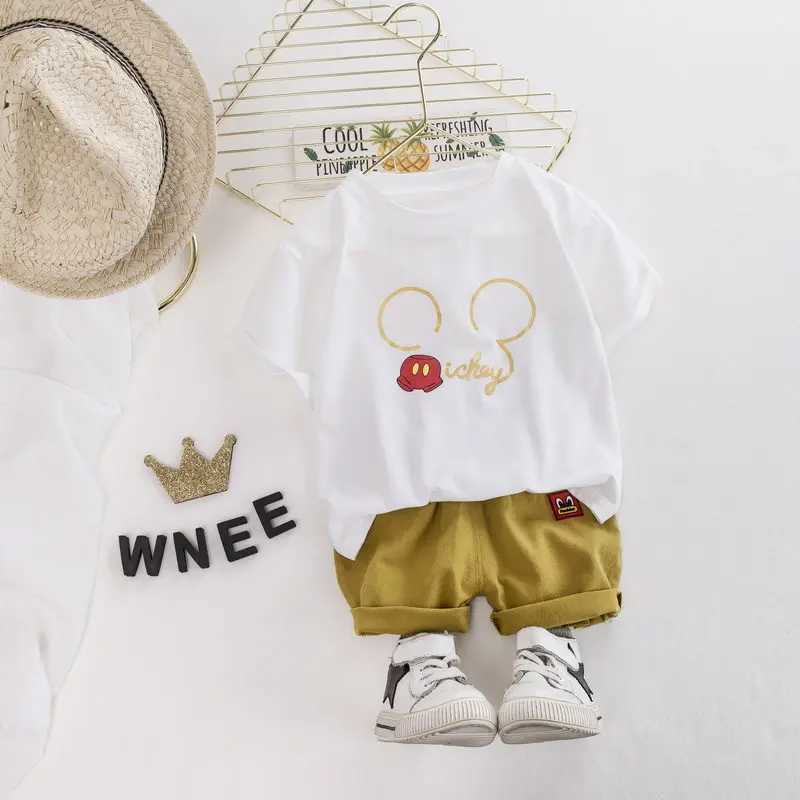 Clothing Sets New Children Cotton Summer Baby Boy Girl Clothes Cartoon T Shirts Shorts 2Pcs/sets Infant Kids Fashion Toddler Tracksuits SETS H241214
