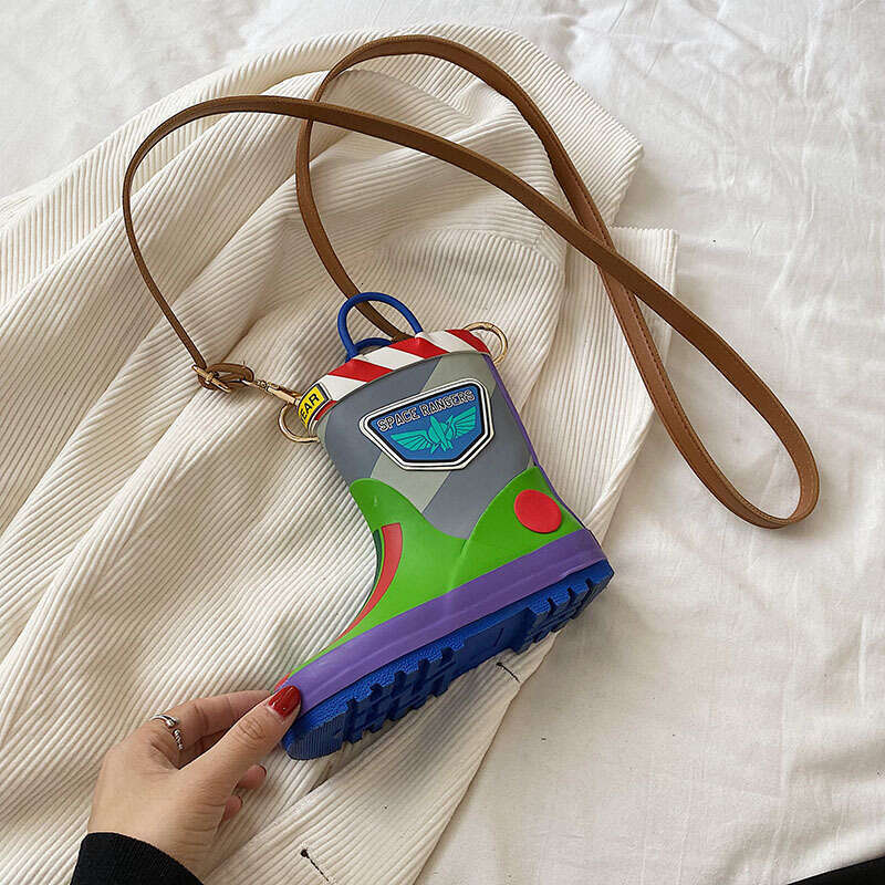 Ins internet celebrity creative female niche design rain boots, one shoulder crossbody funny accessory mobile phone bag, 2024 new casual versatile fas