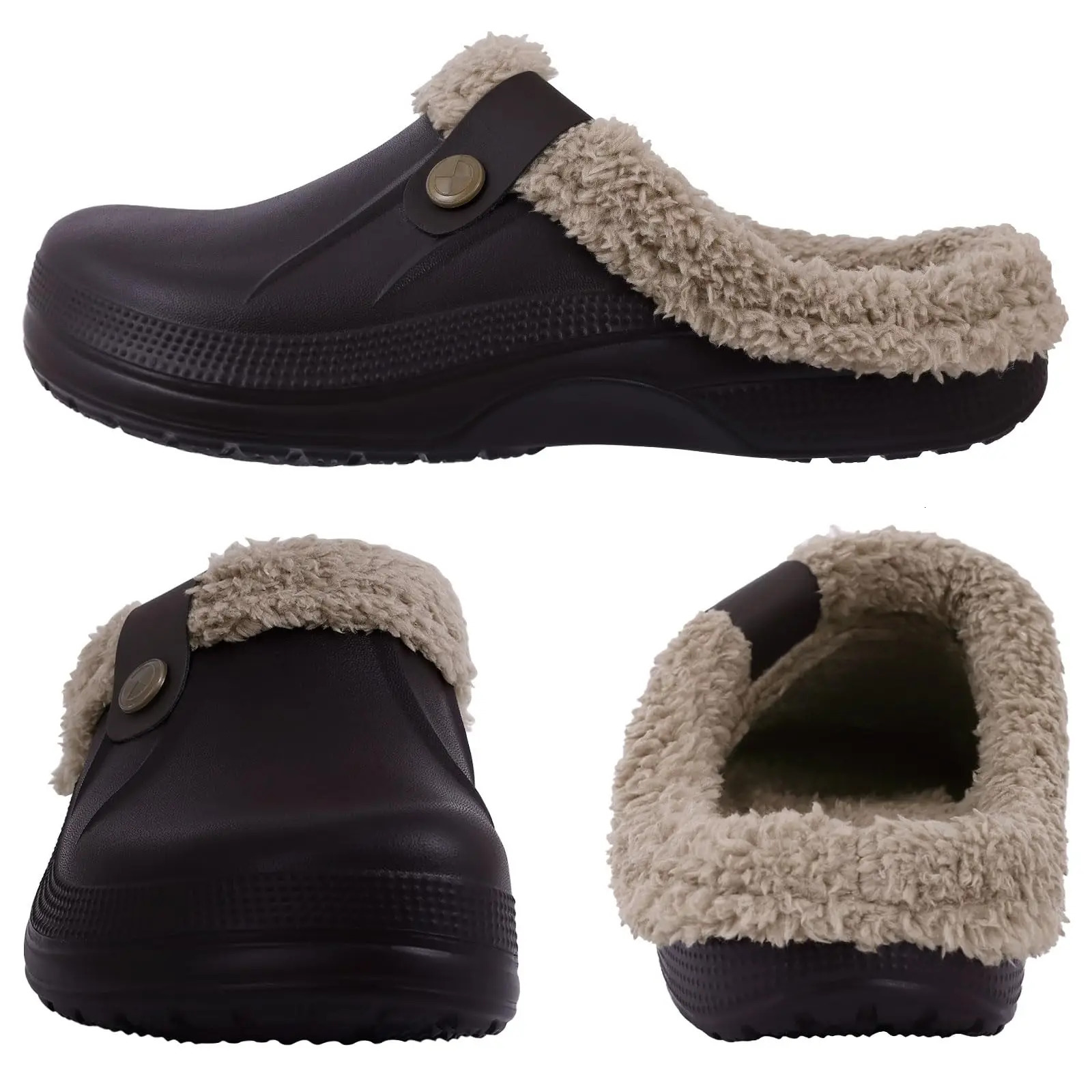 Asgard Winter Fur Furry Slippers For Men Outdoor Fashion Waterproof Plush Cotton Indoor Warm Cozy Nonslip Home Shoes 241214