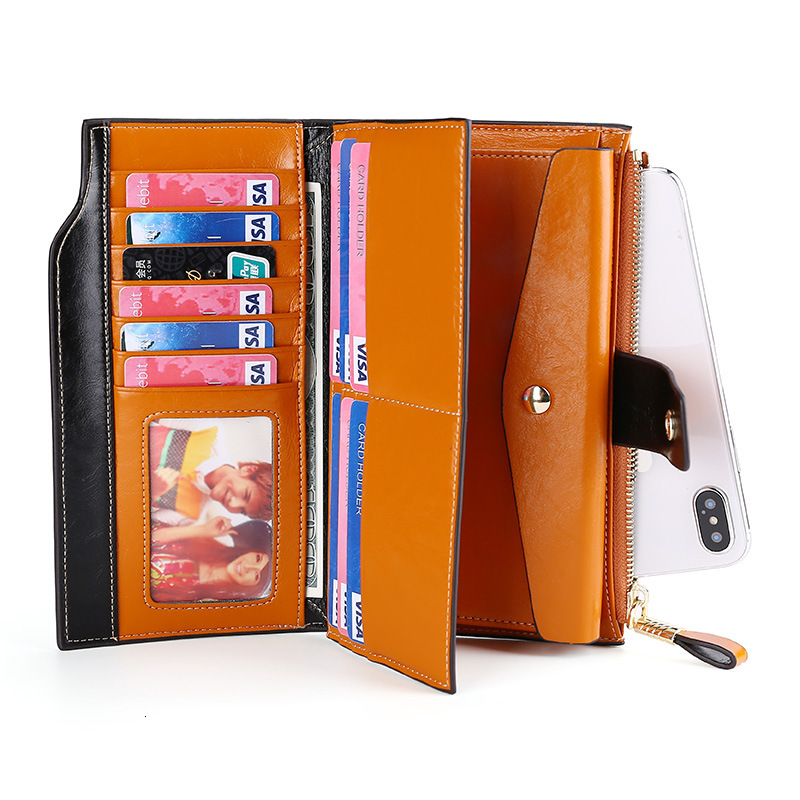 New Unisex Designer Leather Long Wallet With RFID Anti-theft Brush And Multiple Card Slots Women's Handbag Casual Outdoor Handbag