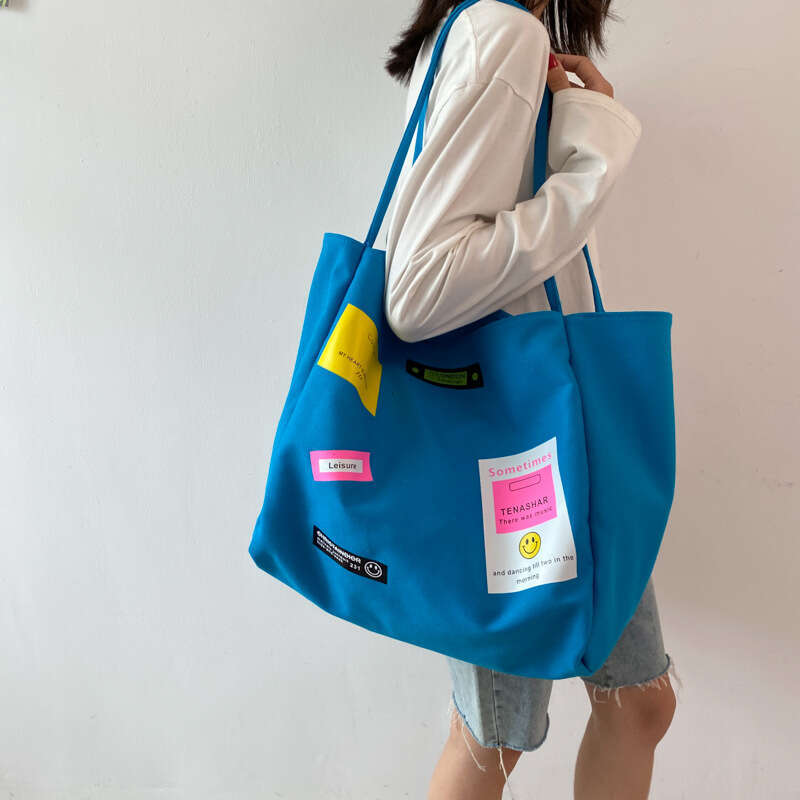 Japanese and Korean large capacity canvas commuting shoulder for women, 23 styles, niche Instagram style adhesive fabric armpit tote bag wholesale, 20