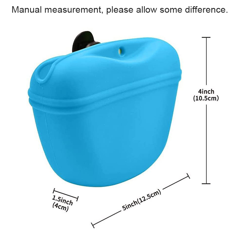 Silicone Portable Dog Training Treat Bag Puppy Snack Reward Waist Bag Feed Pouch Pocket Food Reward Storage Bag Magnetic Closure Waist Clip W0164
