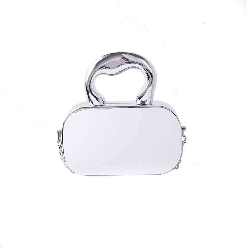 Trendy acrylic box women's fashionable shiny surface hand-held small square temperament dinner party single shoulder crossbody bag, 2024 new styl