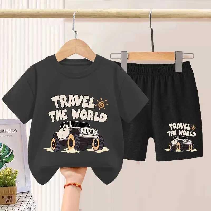 Clothing Sets Summer Baby Boy Clothes Set Children JEEP Letter Printed T-shirts and Shorts 2pcs Suit Kid Casual Top Bottom Tracksuits H241214