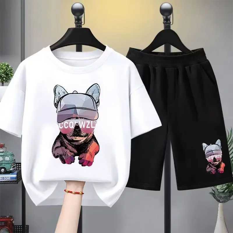 Clothing Sets Summer Baby Girls Clothes Set Children Boy Cartoon Bear Printed T-shirts and Shorts 2 Pieces Suit Kid Casual Top Bottom Outfits H241214