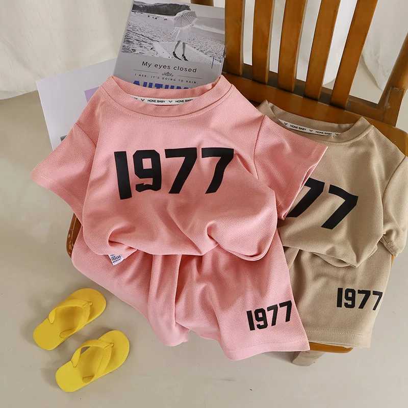 Clothing Sets Summer Short-sleeved Suit Trendy T-shirt Shorts Two-piece Fashion Casual Loose Sports Sets Solid Color Sets For Boys And Girls H241214