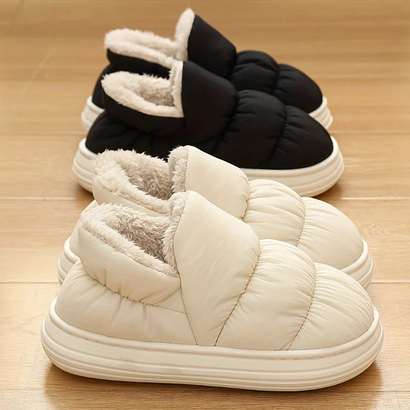Winter Warm Thick Furry Women Ankle Boots Indoor Plush Slippers Ladies Men Outside Home Cotton Shoes 241214
