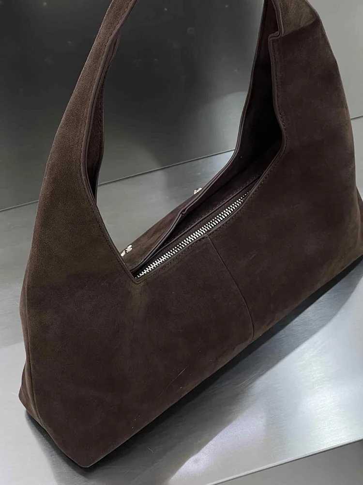 Fi Stars Beading Handbags Wen Autumn New Chic Design Vintage Suede e Shoder Bags Trend All-mahed Underarm Bag Z250208