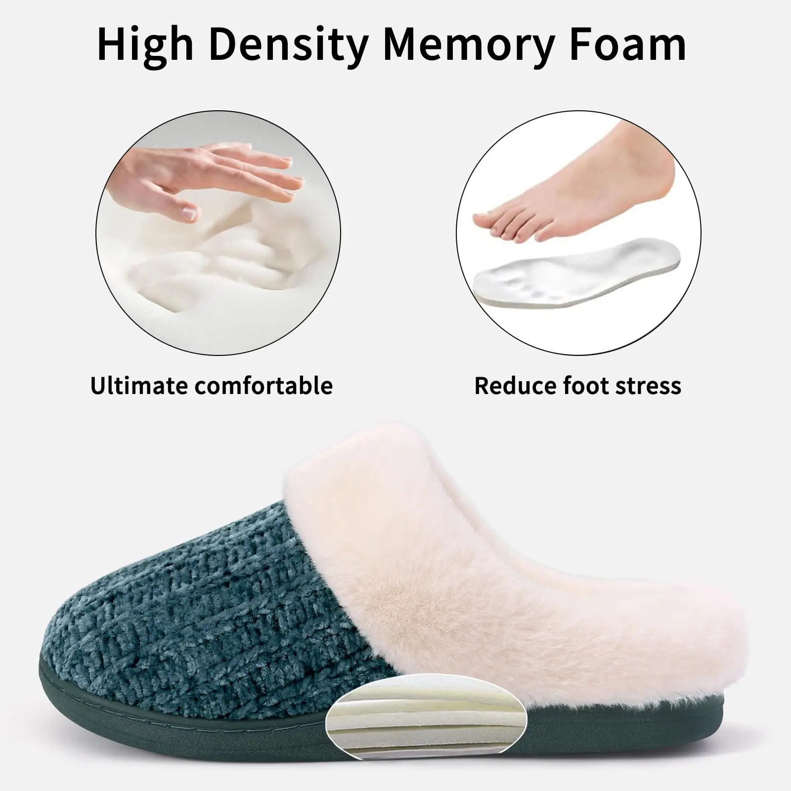 Litfun Mens Winter Plush Slippers Warm Knit Fleece Lined Furry Slides Women Indoor Soft Fuzzy Shoes Fluffy Men Cotton 241214