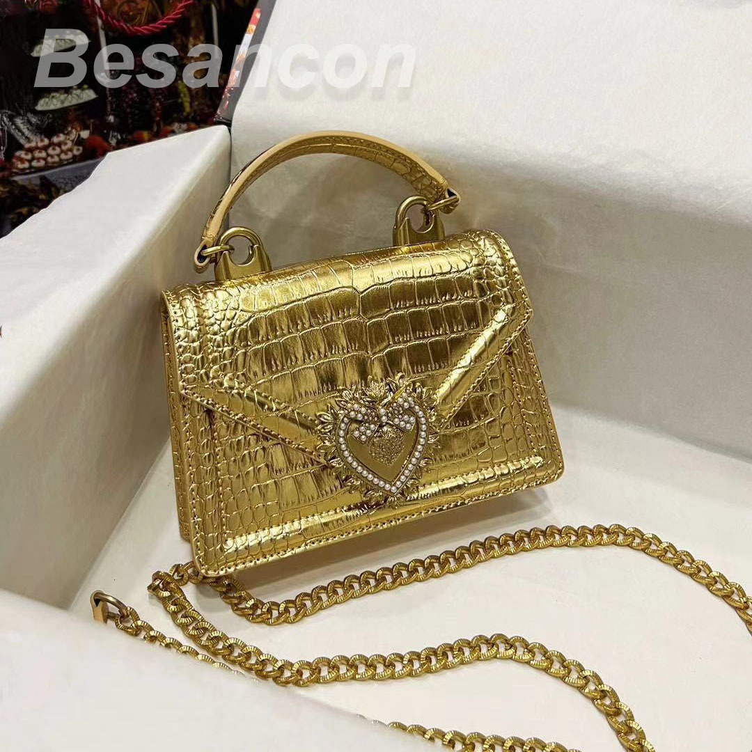 Cowhide Crocodile Leather Shoulder New For Women Hot - Chain Flip Design, Retro Style, Party Crossbody Bag Fashion bags