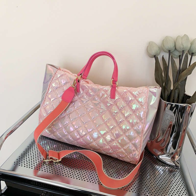 Small niche design cotton handbag, women's high-end feeg dia grid embroidery thread tote large capacity single shoulder crossbody bag, 2024 new c