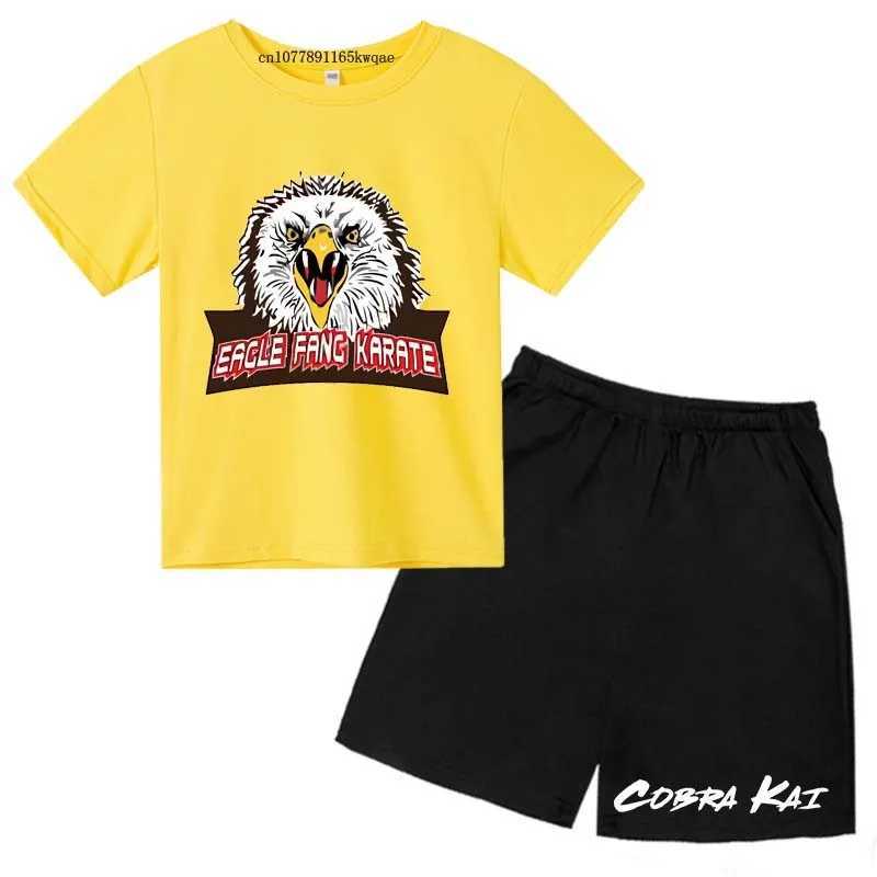 Clothing Sets Eagle Fang Karate Kids Summer Soft Breathable T-shirts+Pants 2pcs Sports Suits 2-13Years Boys Girls Fashion Outfits Clothes Sets H241214