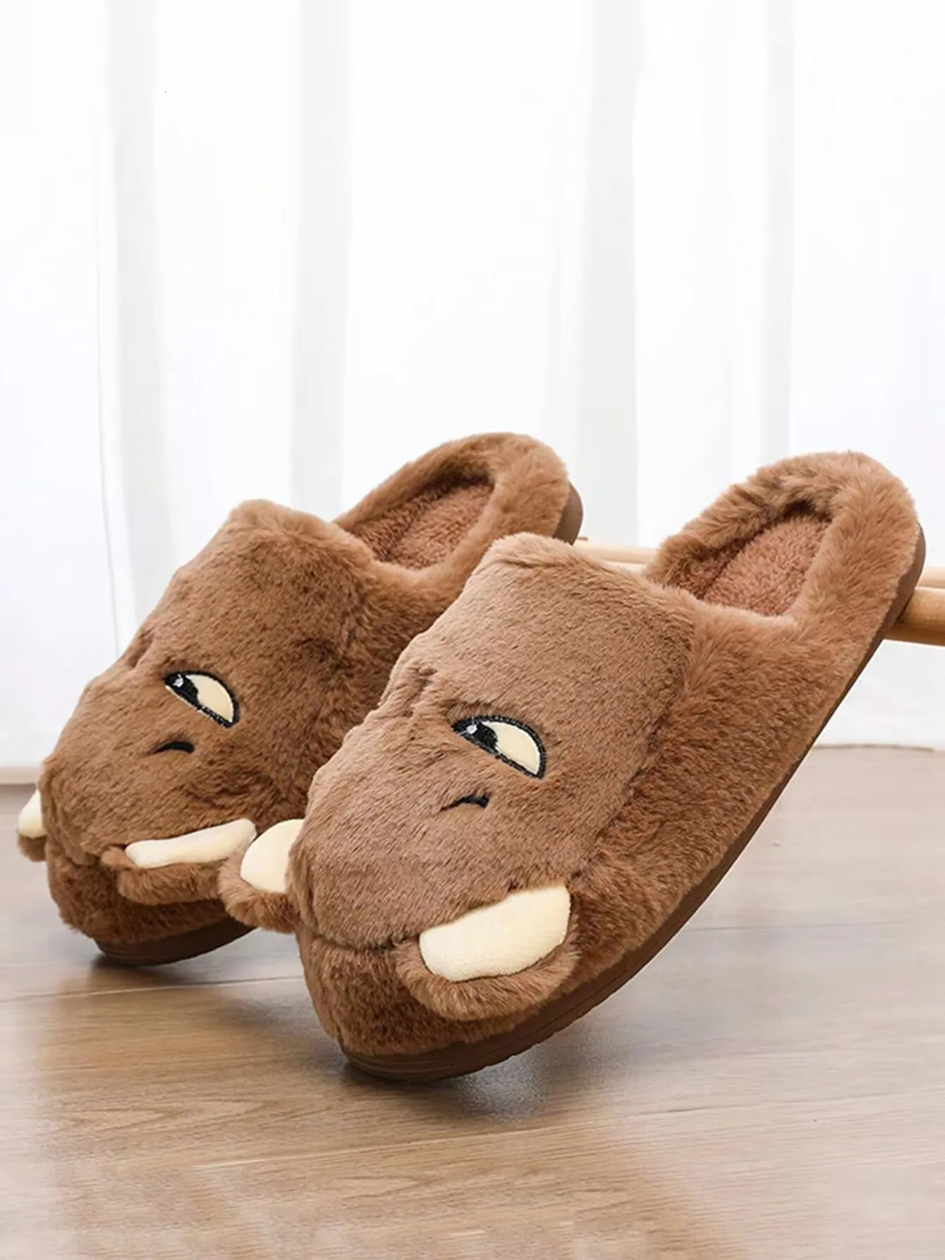 Mens Soil Home Slippers Fun Cartoon Large Size Indoor Cotton 241214