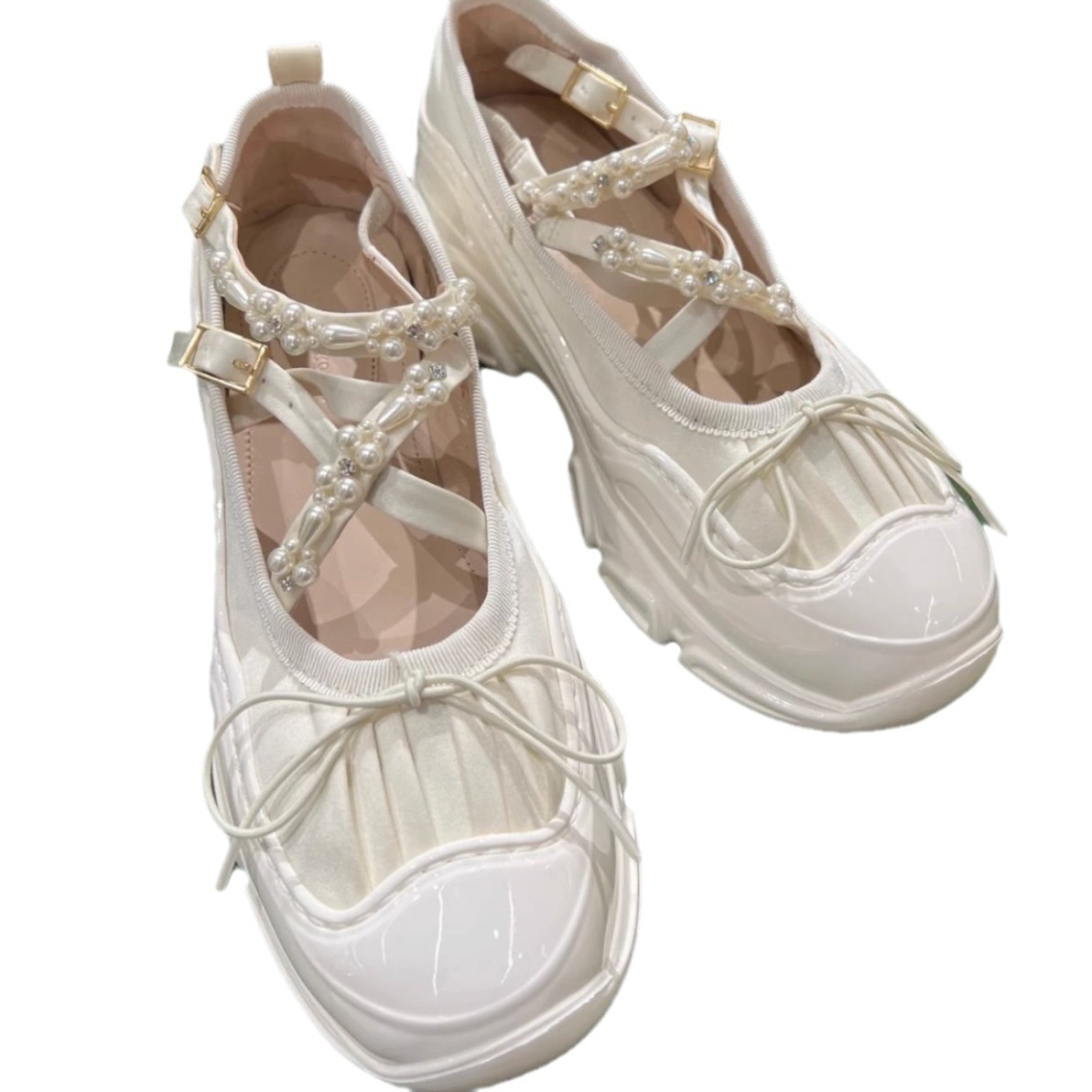 Autumn Chunky Women Sports New Fashion Shallow Butterfly-knot Platform Flat Ladies Casual Outdoor Mary Jane Shoes Stylish Comfortable