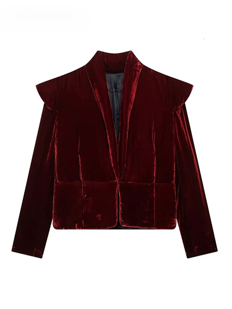 Bury Veet Coats Women Warm Thick Deep V-Neck Shoulder Pads Long Sleeve Padded Jackets Autumn Winter Party Outwear