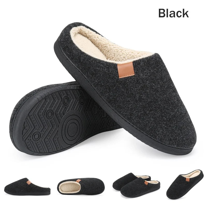 Mens Winter Slippers Home Warm Cotton Casual Indoor Bedroom Floor Shoes 241214
