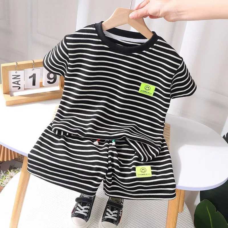 Clothing Sets Summer Baby Clothes Set Children Boy Girl Stripe T-shirts and Shorts 2pcs Suit Kid Casual Top Bottom Outfits Tracksuits H241214