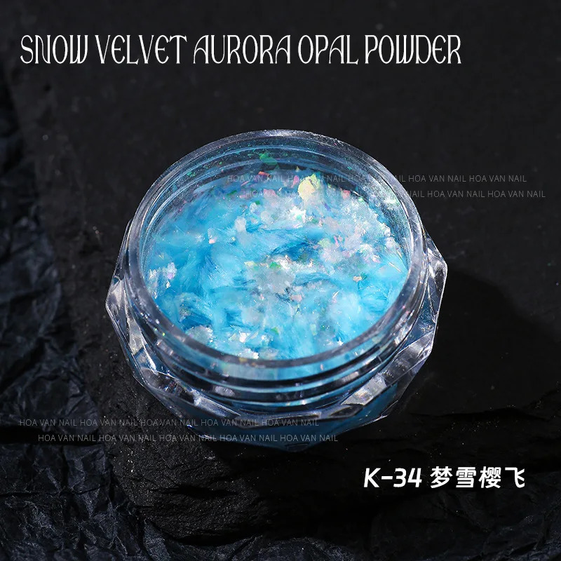 1Pc ultrathin nail art glitter powder Aurora opal decoration 12 color handmade 241213